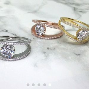 New Round Cut CZ Ring in 3 color Choices